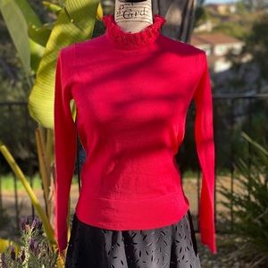 J Crew Sweater with Neck Embroidery